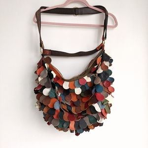 Colourful Leather slouchy hobo crossbody bag